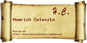 Hemrich Celeszta névjegykártya